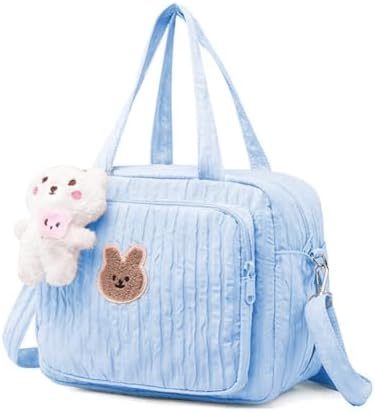 Lushandy Baby Diaper Bag Tote, Mom Bag Crossbody Diaper Bags Baby Travel Bags for Girl Pañaleras Para Bebe (Blue, Small)