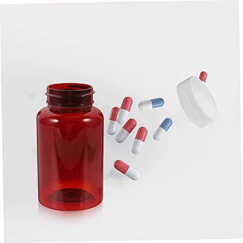Healifty 12 pcs Amber Plastic Medicine Containers with Sealing Caps Leak Empty Pill Storage Bottles Pet Material Portable Pill Organizer for Travel and Daily Use