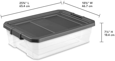 Sterilite 24-Pack Modular Stacker Box, Durable Clear Plastic Storage Bins with Latching Lids, 40 Quart - Stackable Organizing Container Boxes for Closet, Bathroom, and Office