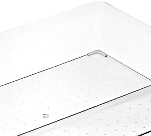Acouto Drawer Storage Trays Transparent Plastic Drawer Storage Divid Box for Kitchen Large Rectangle Clear Box – PET Material, Stackable, Dividers, Fits Standard Drawers (14.5 X .5 X (Large Square