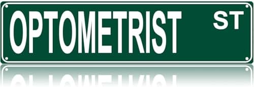 Optometrist St Street Sign, Vintage Tin Sign, Wall Decor For Home Farmhouse Bar Cafe Garage, Indoor Outdoor Decoration For Eye Care Professional Workplace Holiday Gift 16x4 Inch