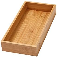 YBM HOME Bamboo Drawer Organizer Storage Box for Kitchen Drawer, Junk Drawer, Office, Bedroom, Children Room, Craft, Sewing, and Bathroom, 6x15x2 inch