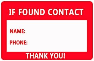 10 Pcs If Found Contact Info Sticker,2X3 Inch Self Adhesive Decal Stickers(Lines for One Phone Number),