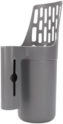 Focket Cat Litter Scooper, Large Capacity Ergonomic Handle Litter Scoop with Waste Can, 2 in 1 Scoop with Builtin Bag Storage for Pet Cats