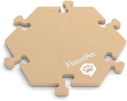 FluentPet Compact HexTiles | Accessory Dog and Cat Button Learning Kits,Can Hold Up to 6 Sound Buttons,Soft, Durable, and Non-Slip,Comes in 12 Colors (Medium Beige)