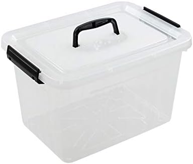 Farmoon 12 Quart Clear Storage Bin, Plastic Stackable Box with Lid, 1 Pack