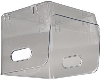 Transparent Stackable Storage Container with Double Handles Small PET Organizer for Office Bedroom Living Room Green (Small Size Transparent White)