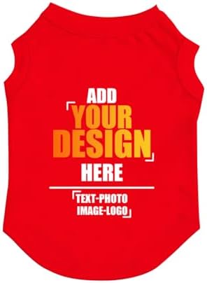 Custom Dog Shirt,Personalized Pet Vest Apparel with Name Text Photo Image,Lightweight Breathable PuppysKitten Variousize,Red