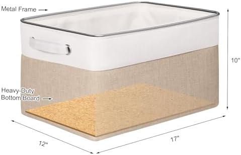 Fabric Storage Bins for Shelves, Rectangle Storage Basket, 3 Pack
