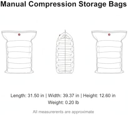 3D Cubic Profile Space Saver Bags, Manual Compression Storage for Travel and Closet Organization, Durable PET PE Material (1 PC)