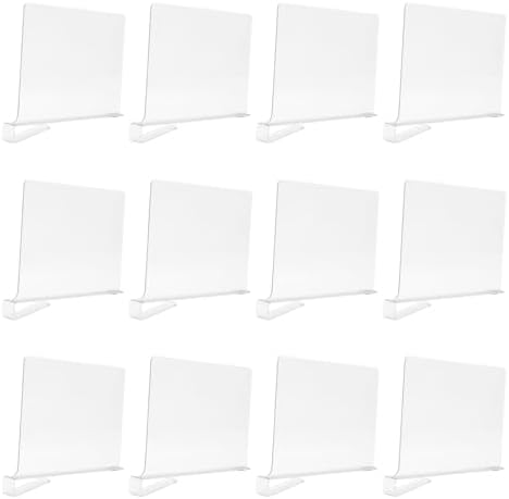 Luqeeg Closet Shelf Divider, Quick Installation and Easy Removal Portable PET Transparent Closet Shelf Separator for Wardrobe Cabinet Book Shelves Item Rack Organization