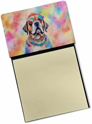 Caroline's Treasures Mastiff Hippie Dawg Sticky Note Holder Refillable Dispenser Self-Sticky Note Pads, Memo Pads Blank Desk Accessories
