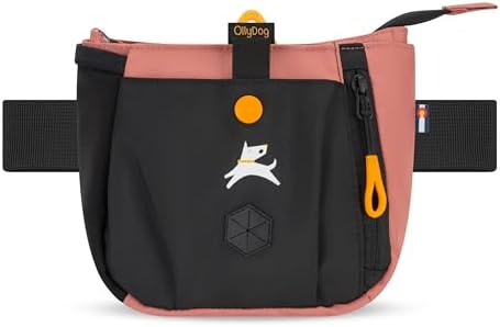 OllyDog Backcountry Day Bag | Dog Training Treat Pouch | Eco-Friendly Recycled Fabric Fanny Pack with Zipper Closure, Built-in Poop Bag Dispenser & Adjustable Waist Belt (Desert)