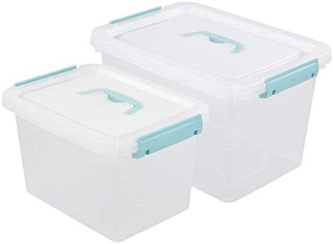 Gloreen 12 Quart & 6 Quart Clear Storage Bins with Lid, Multipurpose