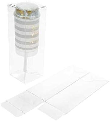 ClearBags 2" x 2" x 6" Crystal Clear Pop & Lock Box (25 Boxes) | Clear Plastic Boxes for Christmas Weddings Parties | Party Favor Box for Macarons Ornaments Gifts Candy Cookies | PLB137