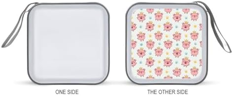 Hard Plastic Protective CD Case Crown Cute Pink Pig, 40-Disc Capacity Storage Binder with Zipper, Portable Organizer for Home Office