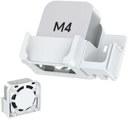 VESA Mount for Mac mini M4 with Storage Baskets – Wall & Monitor Mounting Bracket, Anti-Scratch & Non-Slip Design, Full Port Access, Compatible with VESA 75x75mm & 100x100mm, Not for M1/M2