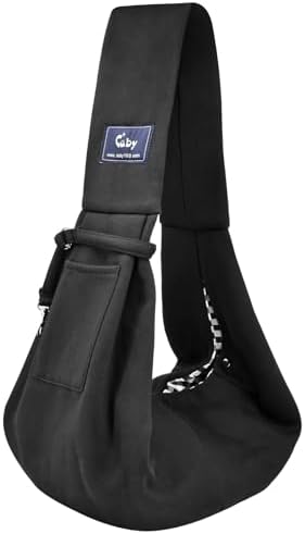CUBY Dog and Cat Sling Carrier - Hands Free Reversible Pet Papoose Bag - Soft Pouch and Tote Design - Suitable for Puppy, Small Dogs Cats Outdoor