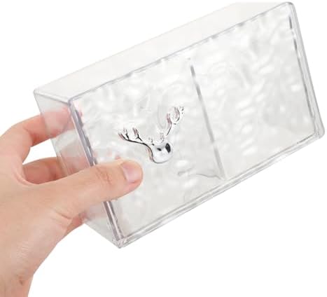 PartyKindom Wall Makeup Organizer Cotton Pad Holder with Lid Durable Pet Storage Box for Vanity Bathroom Simple Design for Easy Access to Cotton and