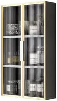 2/3 Tier Wall-Mounted Bathroom Cabinet with Door Glass ，Wall-Mounted Metal Makeup Organizer，Medicine Cabinet ，for Bedroom，Kitchen，Bathroom，Over The Toilet(D,Double Door 75cm/29.5in)