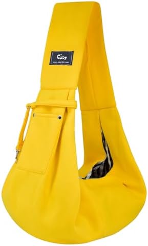 CUBY Dog and Cat Sling Carrier - Hands Free Reversible Pet Papoose Bag - Soft Pouch and Tote Design - Suitable for Puppy, Small Dogs Cats Outdoor