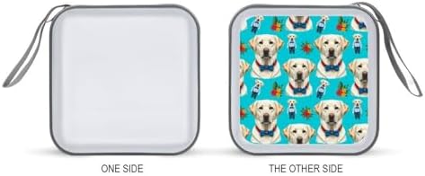 Hard Shell DVD CD Organizer Retriever Dog, 40-Disc Storage Binder with Zipper Closure, Portable Protective Case for Travel Home