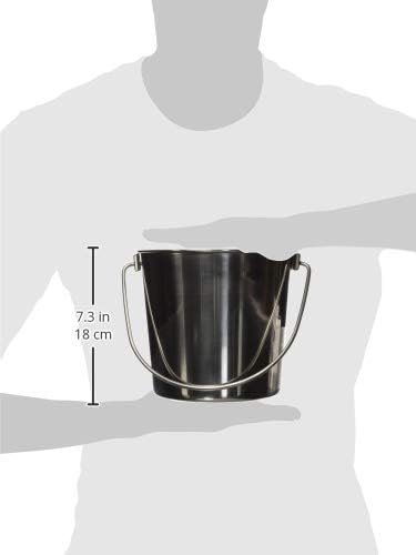Heavy Stainless Steel Round Bucket, 4 Quart | Durable Food & Water Pail for Dogs, Cats, Kennels, Cages and Critter Crates | Multi-Purpose Bucket