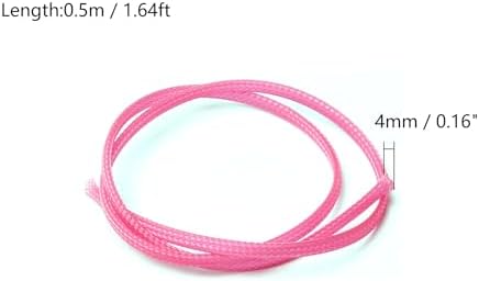 Jutagoss PET Expandable Braided Cable Sleeve, 1.64ft - 3/16 inch Pink Cable Management Sleeve, Wire Loom Tube Cord Protector for USB Cable, Power Cord, Audio Video and More, 1Pc