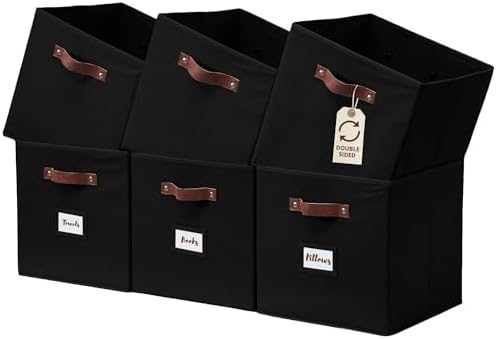 DECOMOMO Storage Bins, Cube Storage Bin with Labels