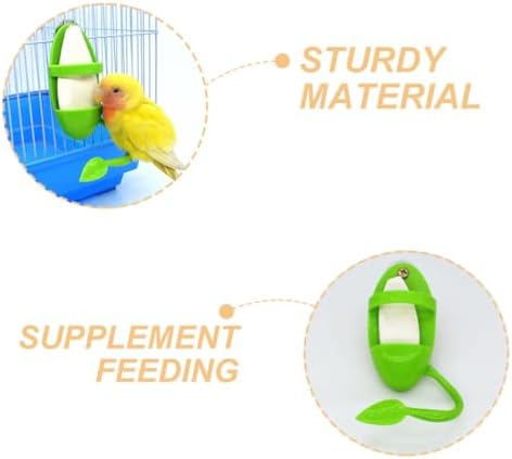 2pcs Parrot Cuttlebone Holder Bird Food Stand Plastic Cage Feeders Clips for Cockatiels Parakeets Pet Feeding Device for Calcium Supplement