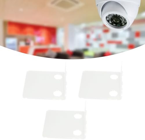 TOPINCN 3 PCS Small Security Cameras Wall Shelf, Wall Mounted Camera Tray, Floating Shelf Set, Wall Bracket with 6 Cable Clips & 10PCS Adhesive Tapes for Monitors Speakers (Clear)