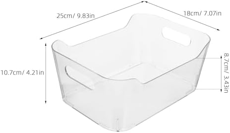 6pcs Organizer Bins Pet Refrigerator Storage Organizer for Kitchen | 9.84-inch Size, Cabinet Drawer Use, Condiments and Pantry Supplies, Space-saving Build, Easy Clean Surfaces