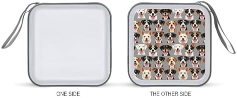 Hard Plastic Protective CD Case Puppy Dog, 40-Disc Capacity Storage Binder with Zipper, Portable Organizer for Home Office