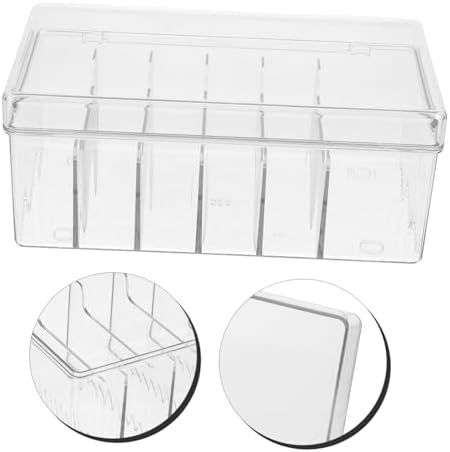 Happyyami Desktop Cable Organizer Box Transparent Multi-grid Charger Storage Case for Cables and Accessories Pet Material for Desk Organization