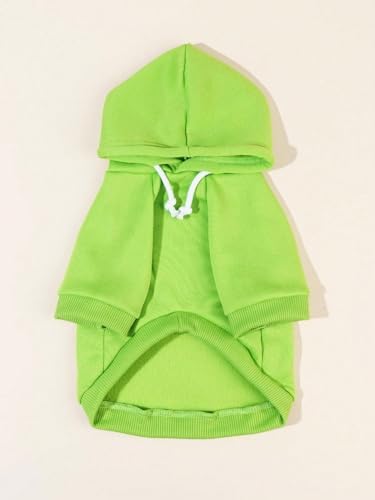 QWINEE Basic Dog Hoodie Sweatshirt Puppy Sweater Warm Cat Costumes Pet Clothes for Chihuahua Puppy Kitten Small Medium Dogs Green X-Small