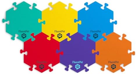 FluentPet HexTiles - Bold 6-Pack,Accessory Dog and Cat Button Learning Kits,Can Hold Up to 6 Buttons, Soft, Durable, and Non-Slip-Gift for Pet Lovers,Comes in 12 Colors
