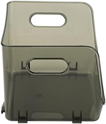 Transparent Stackable Storage Container with Double Handles Small PET Organizer for Office Bedroom Living Room Green (Small Transparent Green)