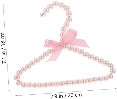 Happyyami 20CM Pearl PET Clothes Hanger Bow 5-Pack Stylish Dog Apparel Hangers Non-Slip Design for PET Clothing Organization