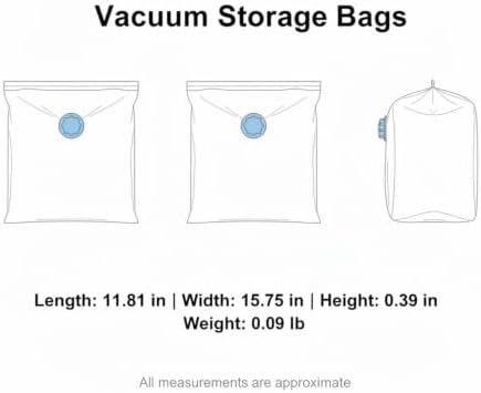 Vacuum Storage Bags with Hand Pump, Space Saver Compression Bags for Clothes and Bedding, Travel and Closet Organization (1 PC)