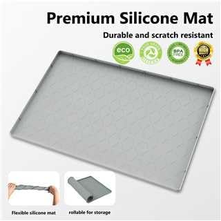MateeyLife Silicone Waterproof Mat for Dog & Cat Food Mat 19"X12" | BPA-Free Non-Slip Pet Feeding Mat, Dog Food Tray for Food & Water Bowls, Protect Floor Against Spills, Light Grey