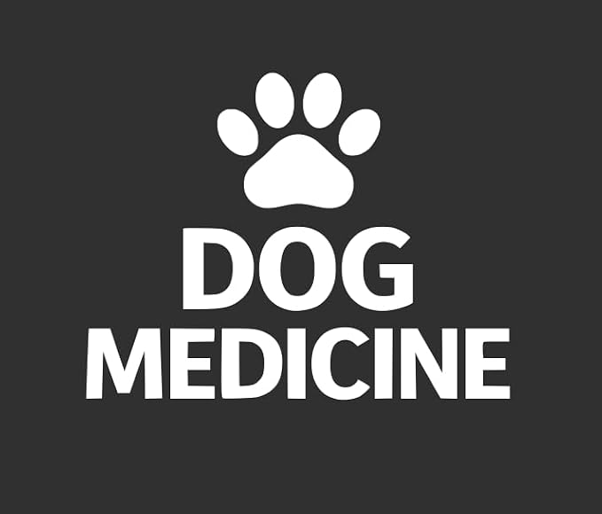 Dog Medicine Vinyl Decal – Waterproof Storage Label Sticker for Pet Supply Bin Organizer (White)