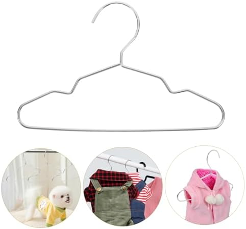 10pcs Pet Clothes Hangers Steel Dog Clothing Organizer with Elegant for Cat and Dog Apparel Storage