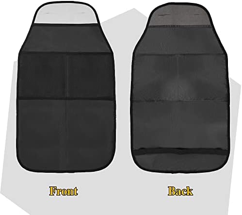 deemars Kick Mats with Organizer, Waterproof Kick Mats Backseat Protector, Durable Car Seat Back Protectors for Vehicles to Protect from Dirt, Mud & Scratches, Fits Most Vehicles