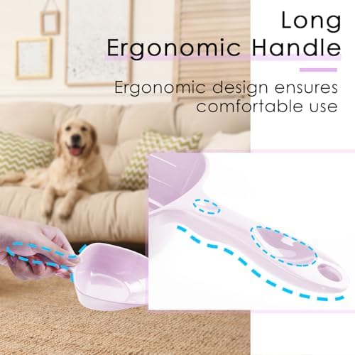 Melamine Pet Food Measuring Scoop, 1 Cup 1/2 Cup 1/4 Cup with Clear Measurement Lines for Dog, Cat, Bird, and Rabbit, Durable, Ergonomic Handle, Dishwasher safe-Purple
