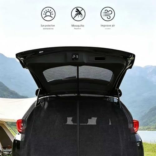 Car Tailgate Mesh Screen for Ford Transit Passenger 2015-2026 | Thickened magnetic tailgate mesh provides privacy and airflow for car camping. Blocks glaring sun.