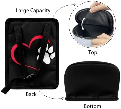 Cute Love Paw Car Trash Can with Lid Car Garbage Can Car Waste Basket, Leak-Proof Car Trash Bin, Car Trash Hanging Car Accessories Interior Car Organizer Bag