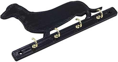 Dachshund Weiner Dog Key Rack Leash Holder Hanger Organizer for Wall - Four Hooks to Hang Dog Leashes - Dachshund Home Decor