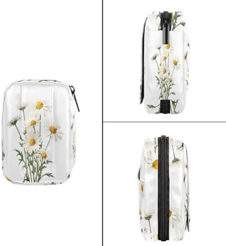 Pill Organizer Box Daisy Spring Flower 7-Day Weekly Medicine Pill Case Travel Pill Container Portable Pill Holder Storage Purse Bag Small Compact Size for Vitamin Supplement Birth Control