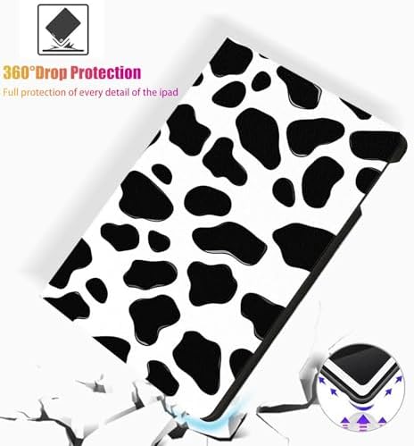 for Microsoft Surface Pro X/Pro X Plus-13 2019/2020/2021/2024 Tablet Case,Auto Wake/Sleep,Adjustable Stand Protective Cover - Cow Pattern