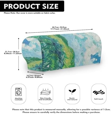 Couch Arm Covers for Sofa Irises Soft Stretch Armrest Covers Recliner Arm Covers Furniture Protector Armchair Slipcovers for Recliner, Set of 2